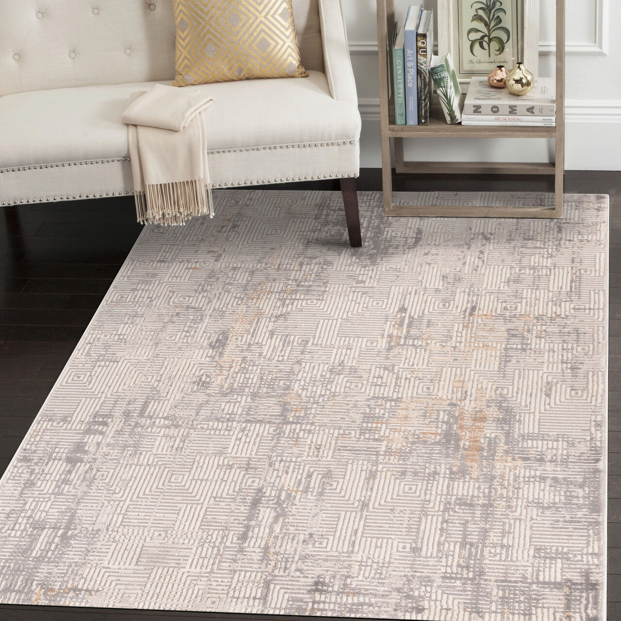 Covor, Motto 4481, 120x180 cm, Gri / Bej / Maro - imagine 6